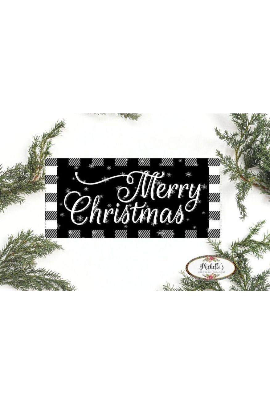 Merry Christmas Black White Sign