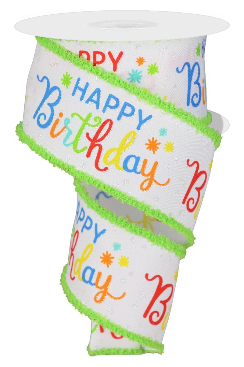 2.5&#x22; Happy Birthday Script Ribbon: Primary Colors