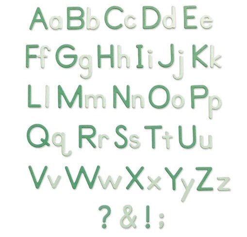 Sizzix Thinlits Die Set 92PK - Essential Type Alphabet