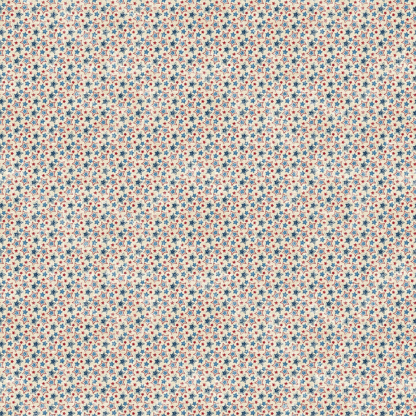 Fabric Northcott Cream Star Toss American Heartland by the Quarter Yard 28735-11