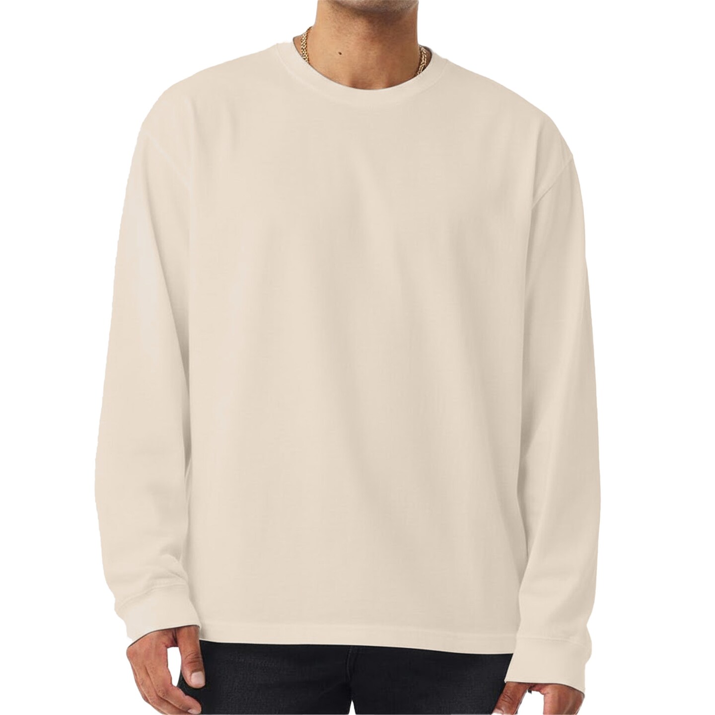 BELLA + CANVAS Blank Craft Heavyweight Long Sleeve Tee, Perfect for DIY Ribbed Cuffs T-Shirt