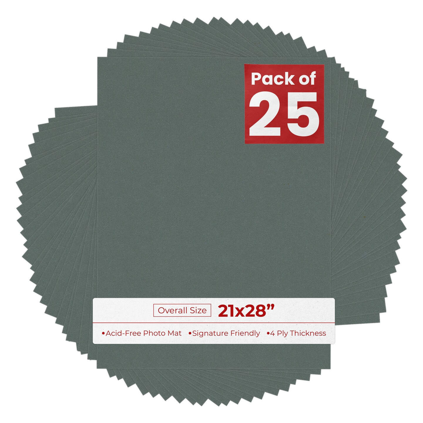 21x28 Granite Gray 21x28 Uncut Mat Board - Blank Sheets, No Opening, Color ...
