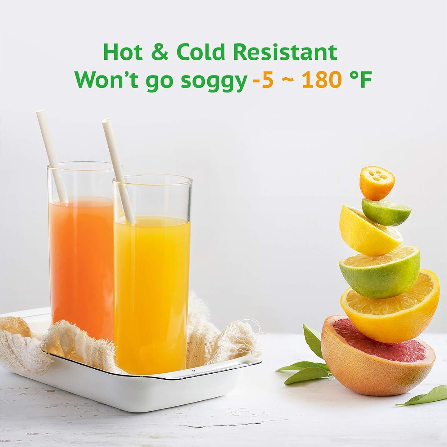 Biodegradable Straws made of Natural Plant | 200 PCS 7.8'' Compostable Eco-Friendly Drinking Straws Disposable | Durable for Hot & Cold Drinks