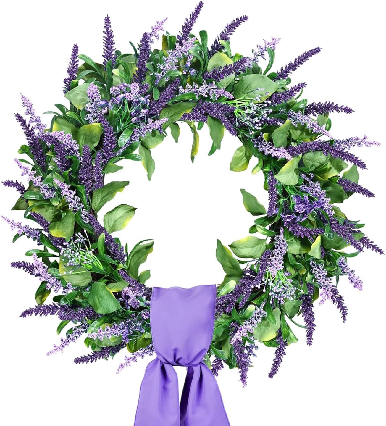 24 Inch Large Purple Lavender Wreath for Front Door