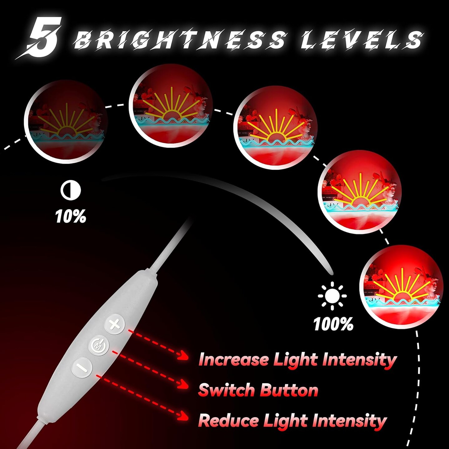 Summer Sunrise Sunset Neon Sign – Sun Wave LED Neon Light for Bedroom, Man Cave, Living Room, and Bar Decor, USB Powered with Dimmer for Beach & Coastal Ambiance