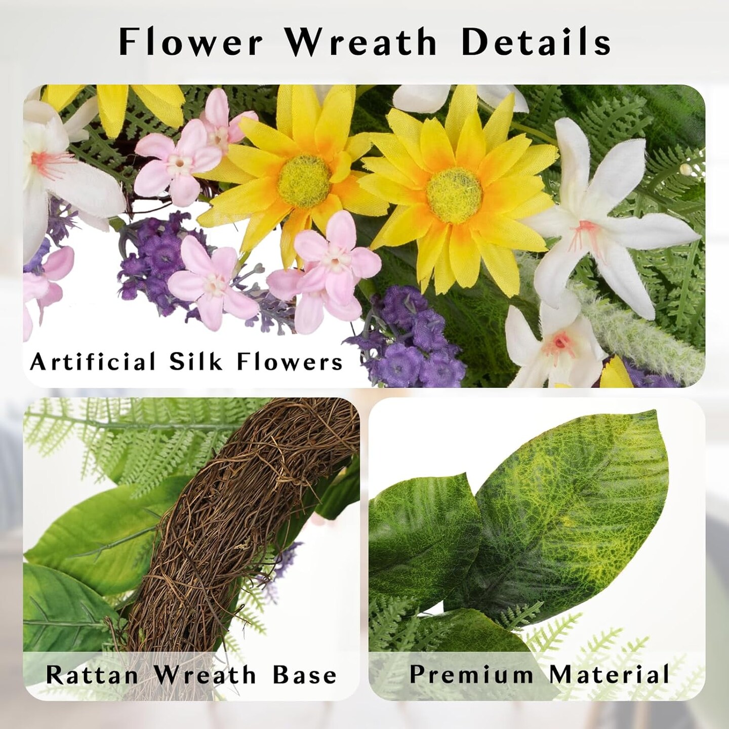 20 Inch Spring Wreath for Front Door