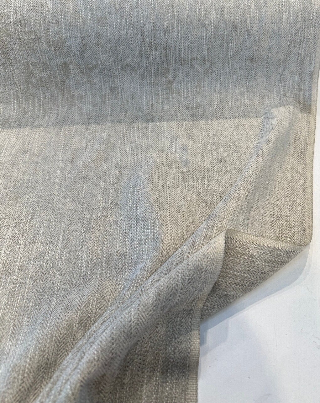 1 Yard Whisper Taupe Herringbone Chenille Upholstery Fabric 54 Inches Wide