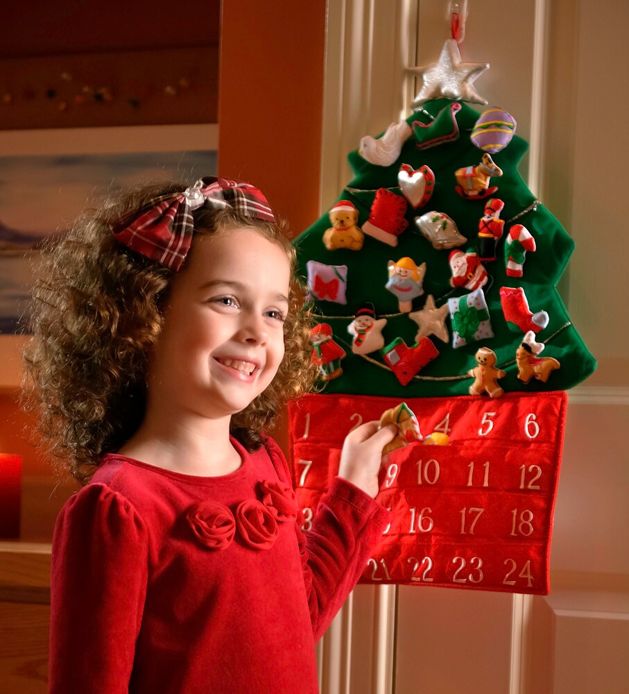 Christmas Tree Fabric Advent Calendar - Count Down to Christmas Calendar - Use Year After Year - by Vermont Christmas Company
