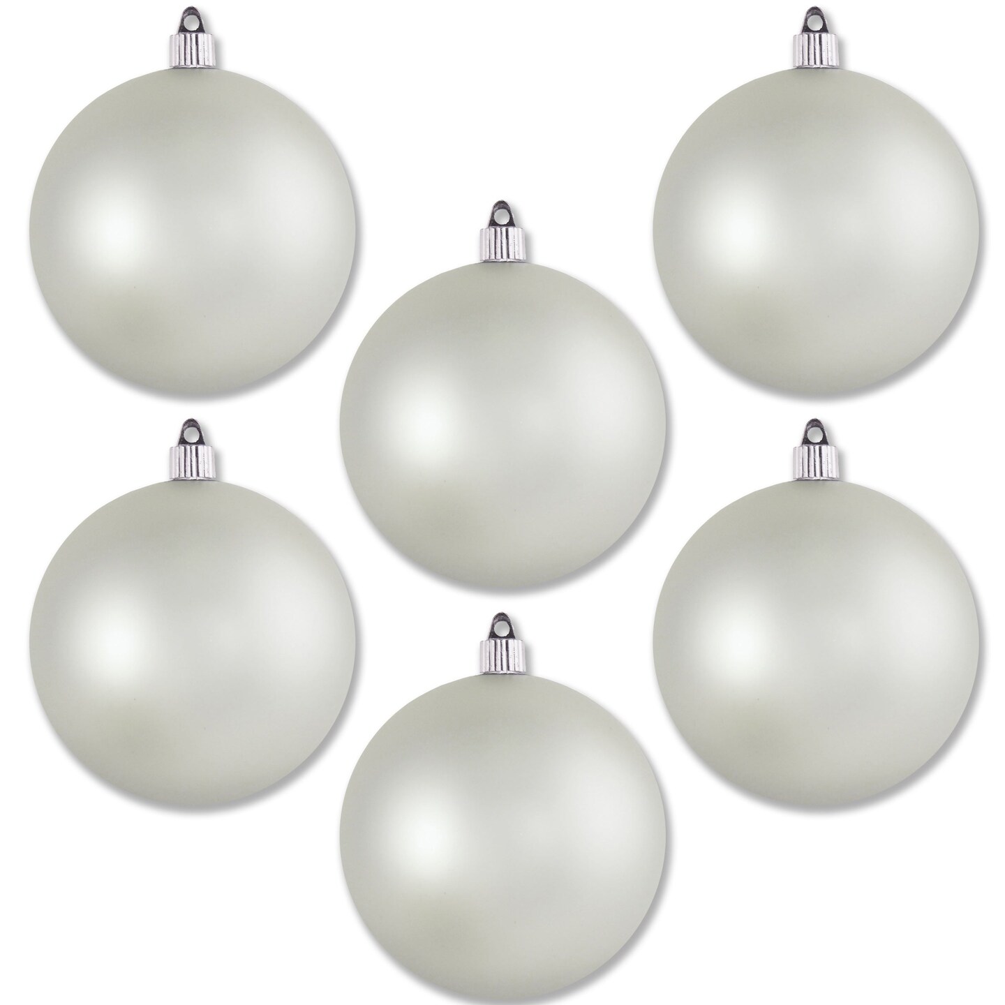 6 Pack 120mm 4.75&#x22; Matte Silver Ball Ornaments