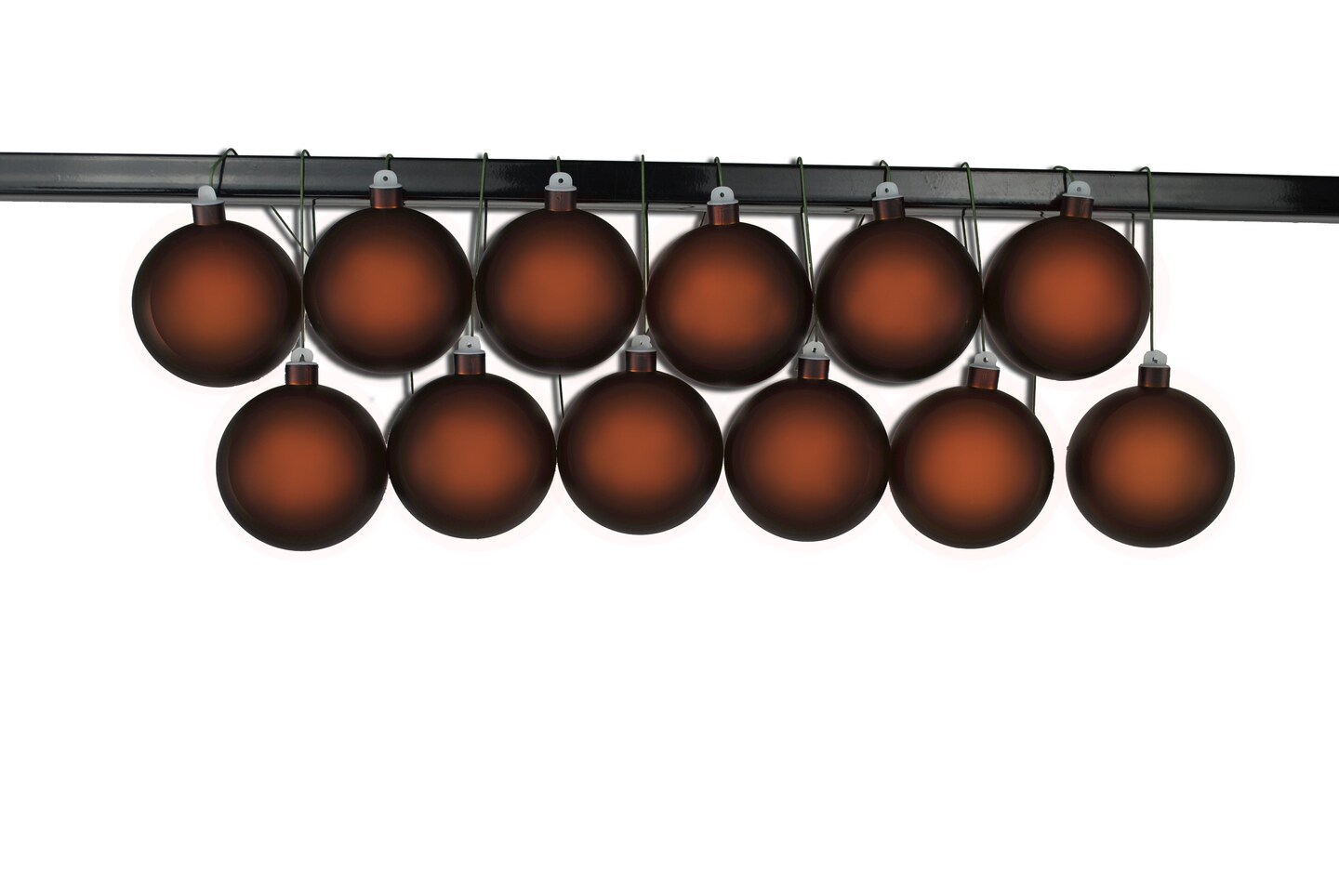 12 Pack 60mm 2.5&#x22; Matte Copper Ball Ornament UV Coated with Wire