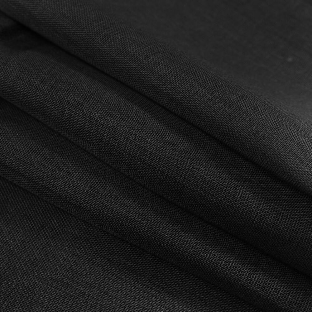 1 Yard Black Linen Scrim Fabric for Shorts Blazers Costumes and Drapery