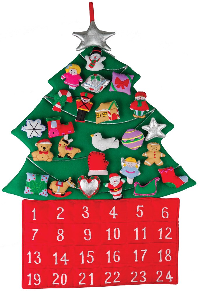 Christmas Tree Fabric Advent Calendar - Count Down to Christmas Calendar - Use Year After Year - by Vermont Christmas Company