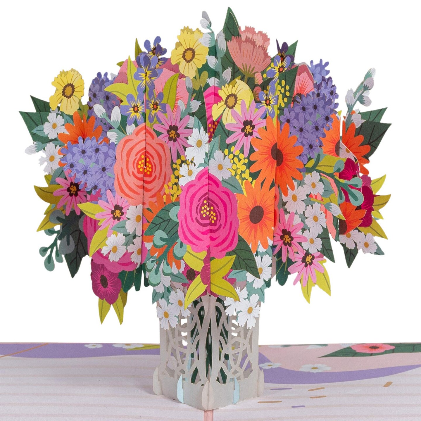 Paper Love 3D Floral Arrangement Mothers Day Pop Up Card, Gift for Mothers Day, Birthday, Wedding, Anniversary, Thank You, Get Well, All Occasion - 5" x 7" Cover - Includes Envelope and Note Tag