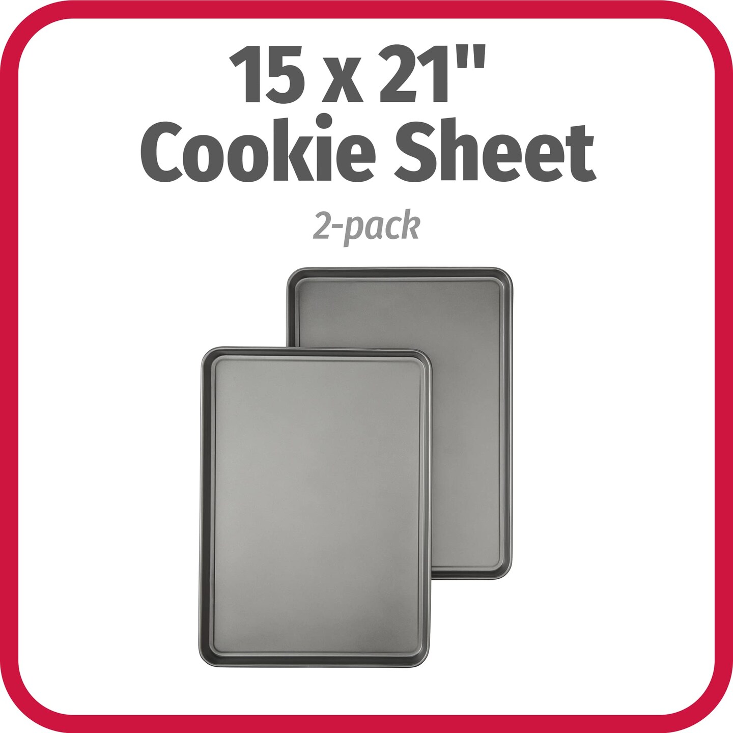 Everday Nonstick Carbon Steel 15” x 21” Baking Sheet Set, 2 Pack – Extra-Large Carbon Steel Cooking Pans, Bakeware Set, Cookie Sheets for Baking, Oven Pan Set