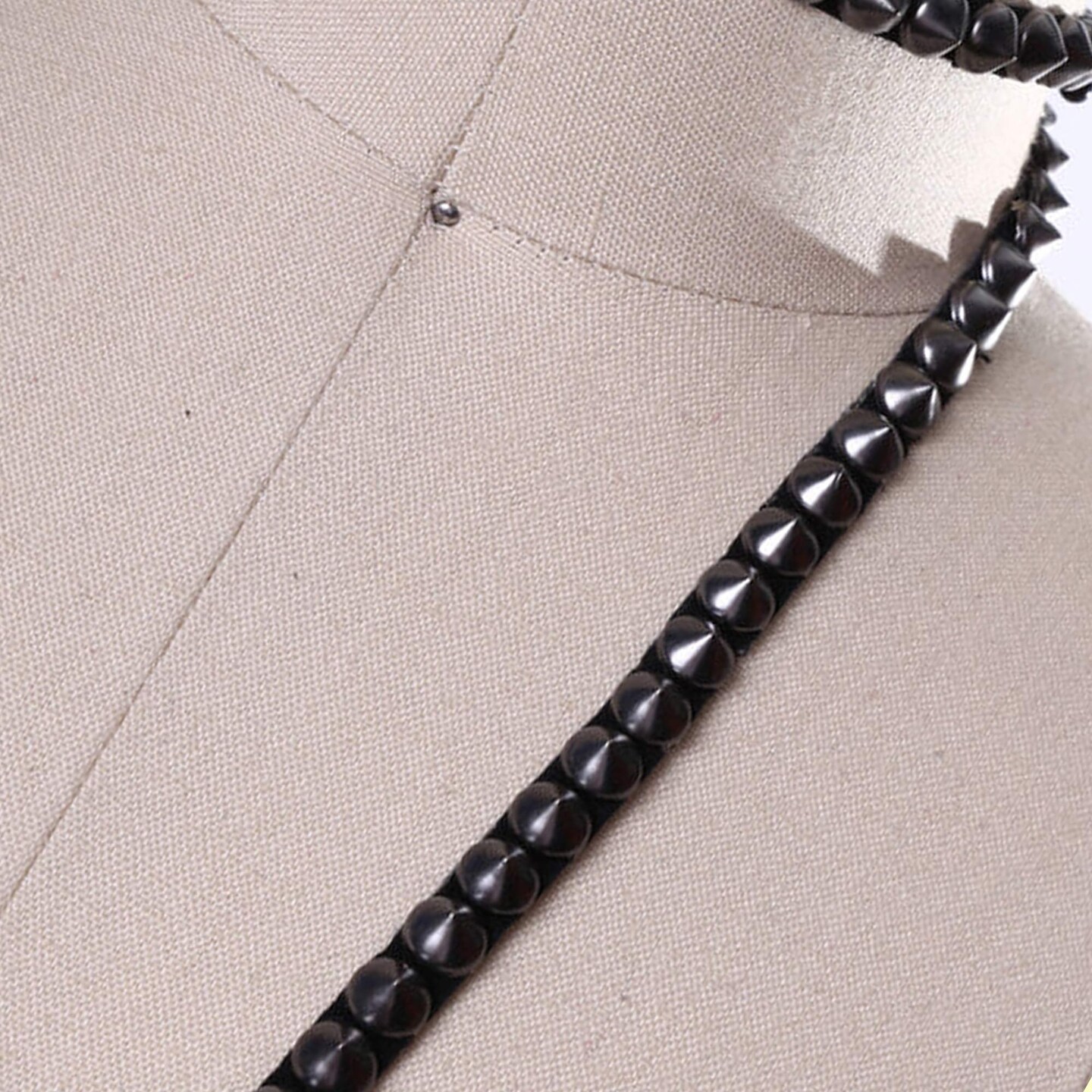 1 Yard Gunmetal Spike Tape Iron On Trim 1/4 Inch on Velvet Strip