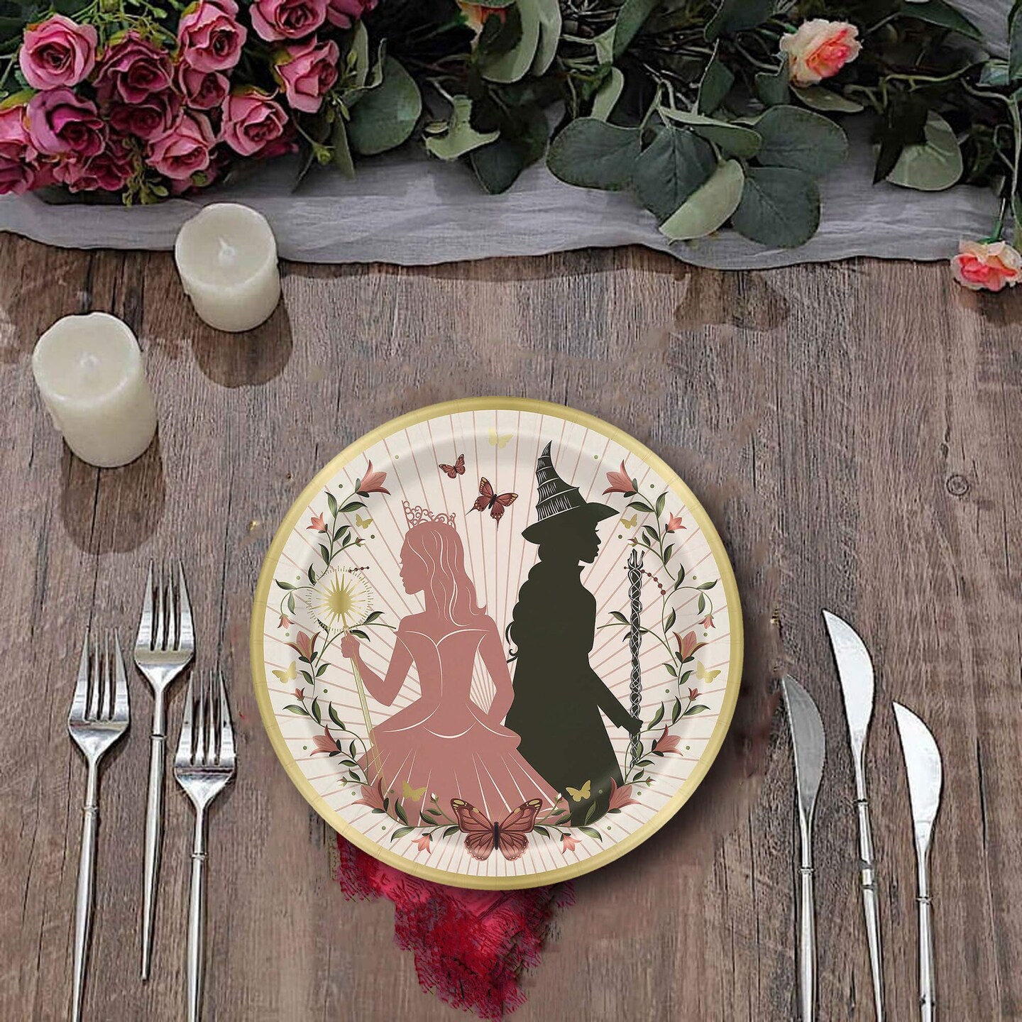8 Count Wicked Party Disposable Paper Dinner Plates for Birthday Themed Celebration 9&#x22;