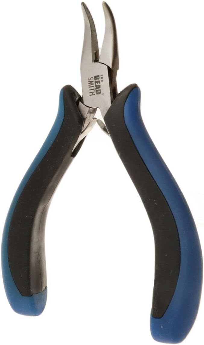 The Beadsmith Ergonomic Pliers, Chain Nose, Round Nose, Flat Nose, Bent Chain Nose & Semi-Flush Side Cutter – Extra-Fine Tips, Comfortable Ergonomic Grip & Double-Leaf Springs