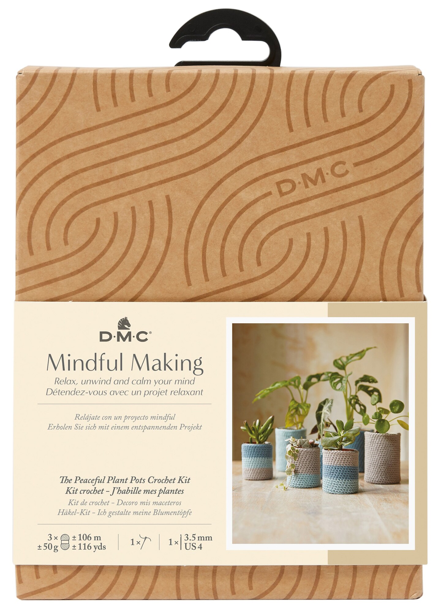DMC Beginner Crochet Kit-Peaceful Plant Pots