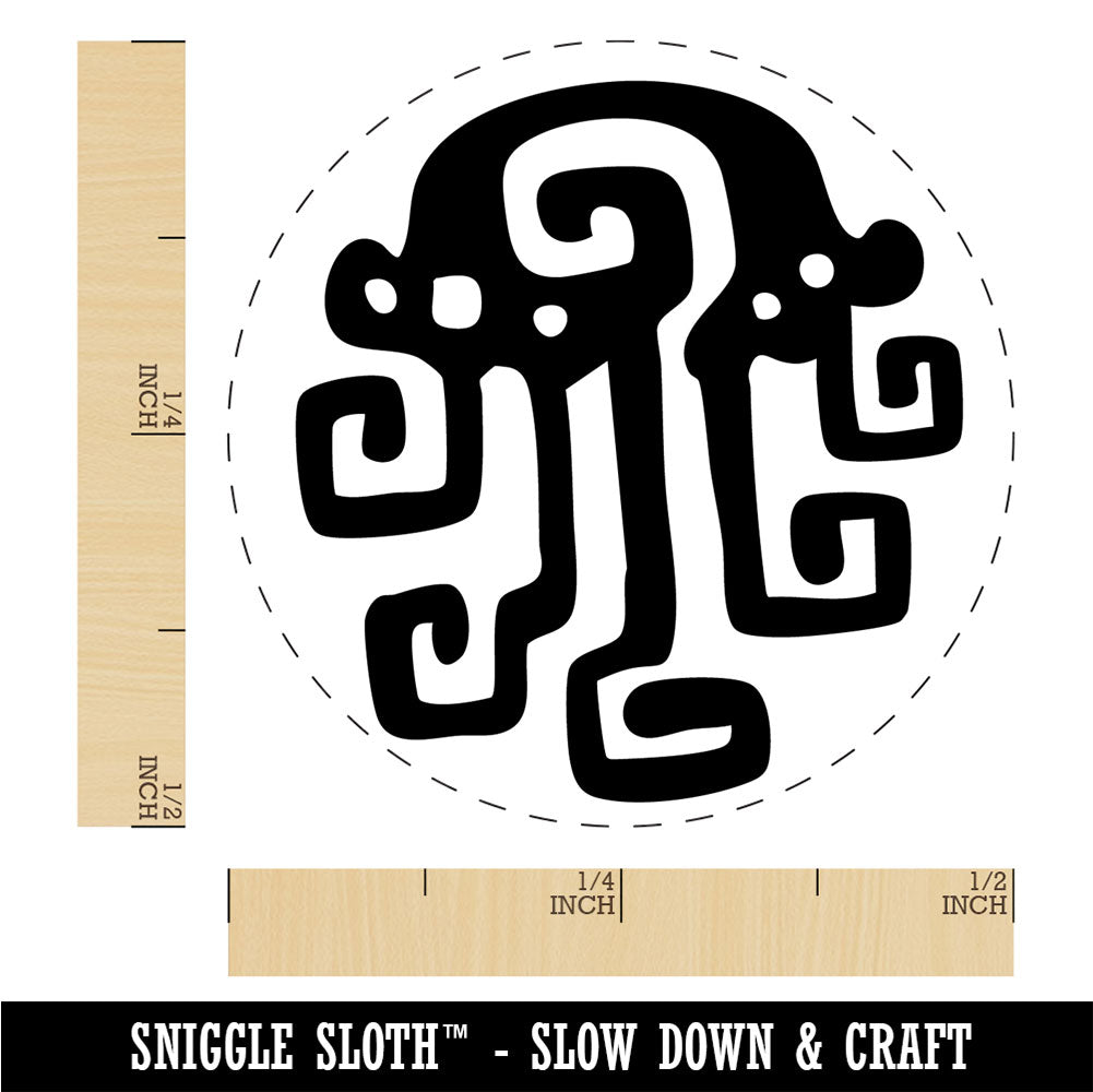 Swirly Stylized Tribal Jellyfish Tentacles Rubber Stamp for Stamping Crafting