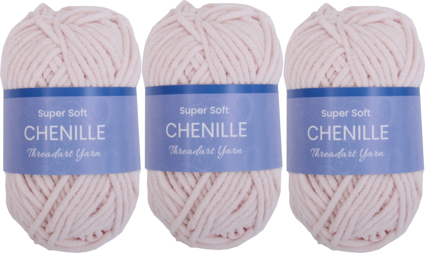 ThreadArt #5 Chenille Yarn for Crocheting, Knitting, Amigurumi, Super Soft Plush Velvet Yarn - 50 Gram 60 yds Fluffy Yarn Skeins