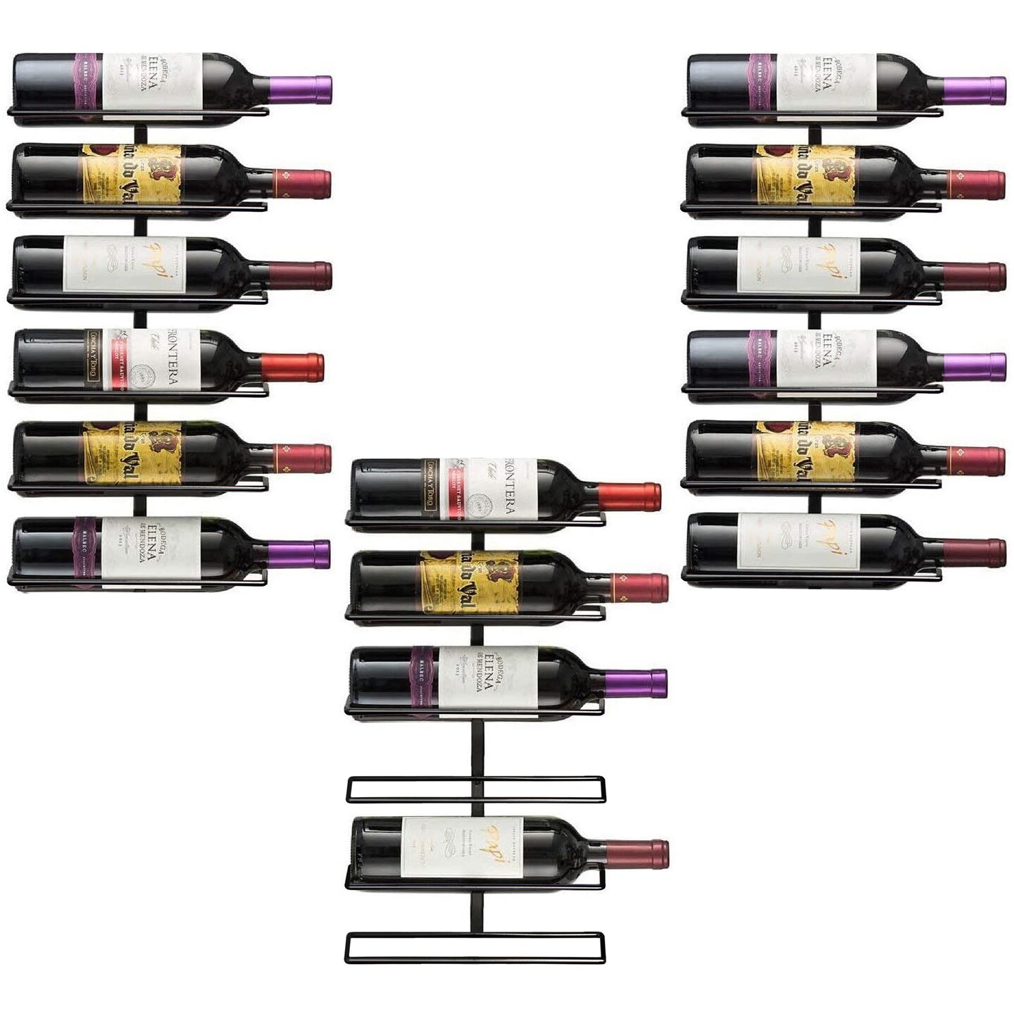 Sorbus Black Metal Wine Rack Bottle Holder - for Home Bar, Kitchen