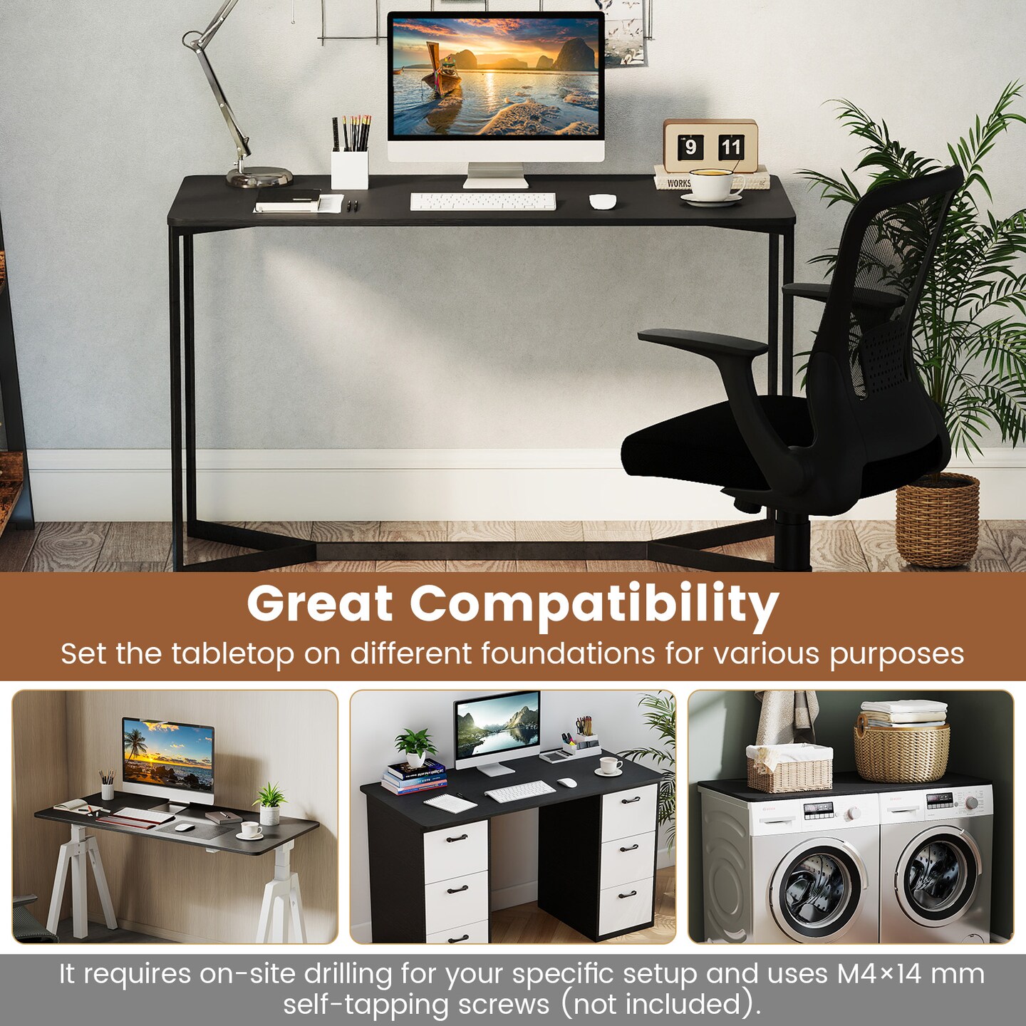 Height Adjustable Electric Desk with LED Display and 2 Memory Modes