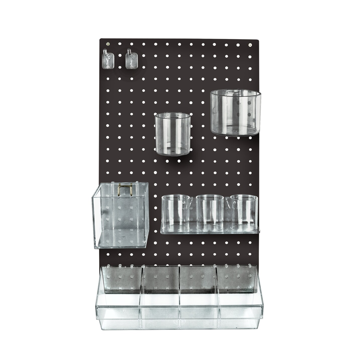 The DIY Multi-Purpose 12-Piece Pegboard Wall Organizer Kit with One Panel and Accessory Assortment