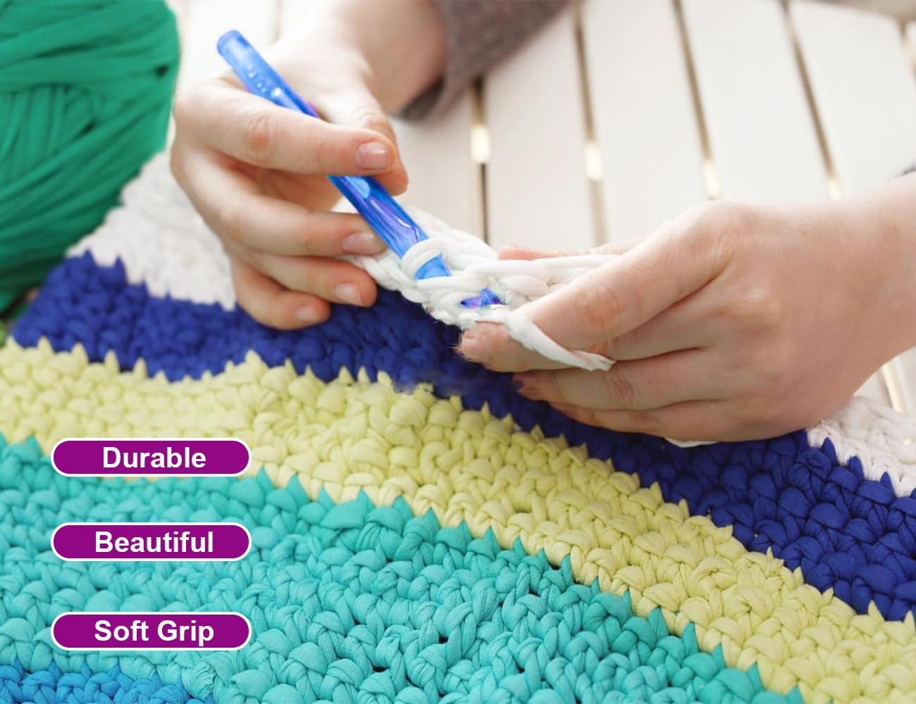 15mm Large Crochet Hook,Huge Crochet Hooks for Chunky Yarn,Ergonomic Knitting Giant Crochet Hooks,Big Crochet Needles for Knitting Yarn Carpet Scarf Wool Roving