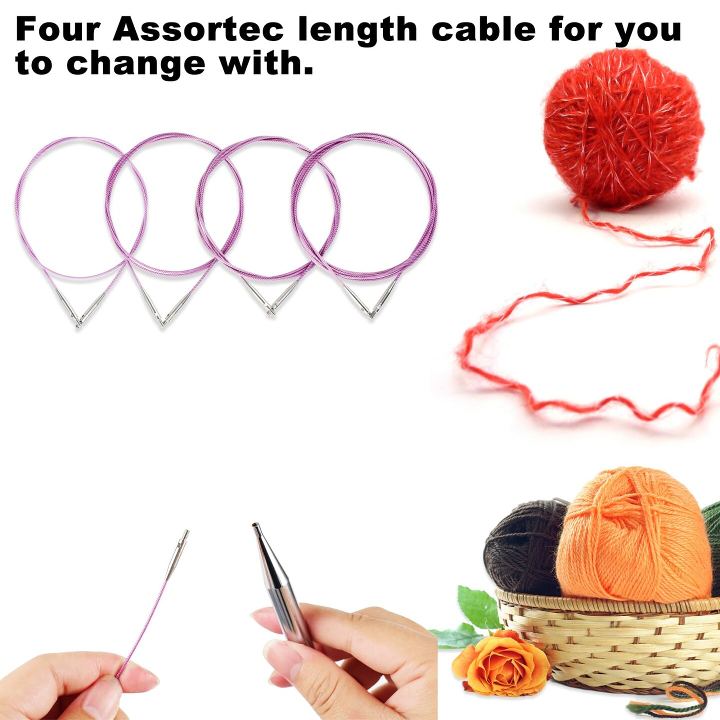 Tunisian Crochet Hooks Set with Cable, Afghan Crochet Hooks Interchangeable, Size from 3mm-10mm Aluminium Crochet Knitting Needles for Crocheting