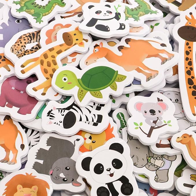 200 Pcs Animal Foam Stickers for Kids, Self‑Adhesive Jungle Safari Zoo Foam Labels for Back‑to‑School Crafts, Scrapbooking & Party Favor Decorations