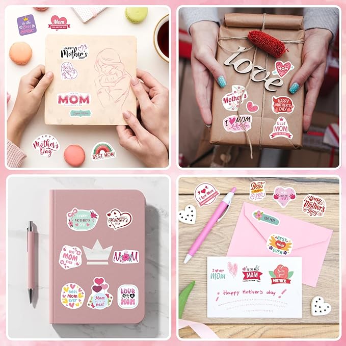 321PCS Happy Mother’s Day Stickers – Mom Stickers, Gift Labels & Cards for Mother’s Day Crafts and Party Favors