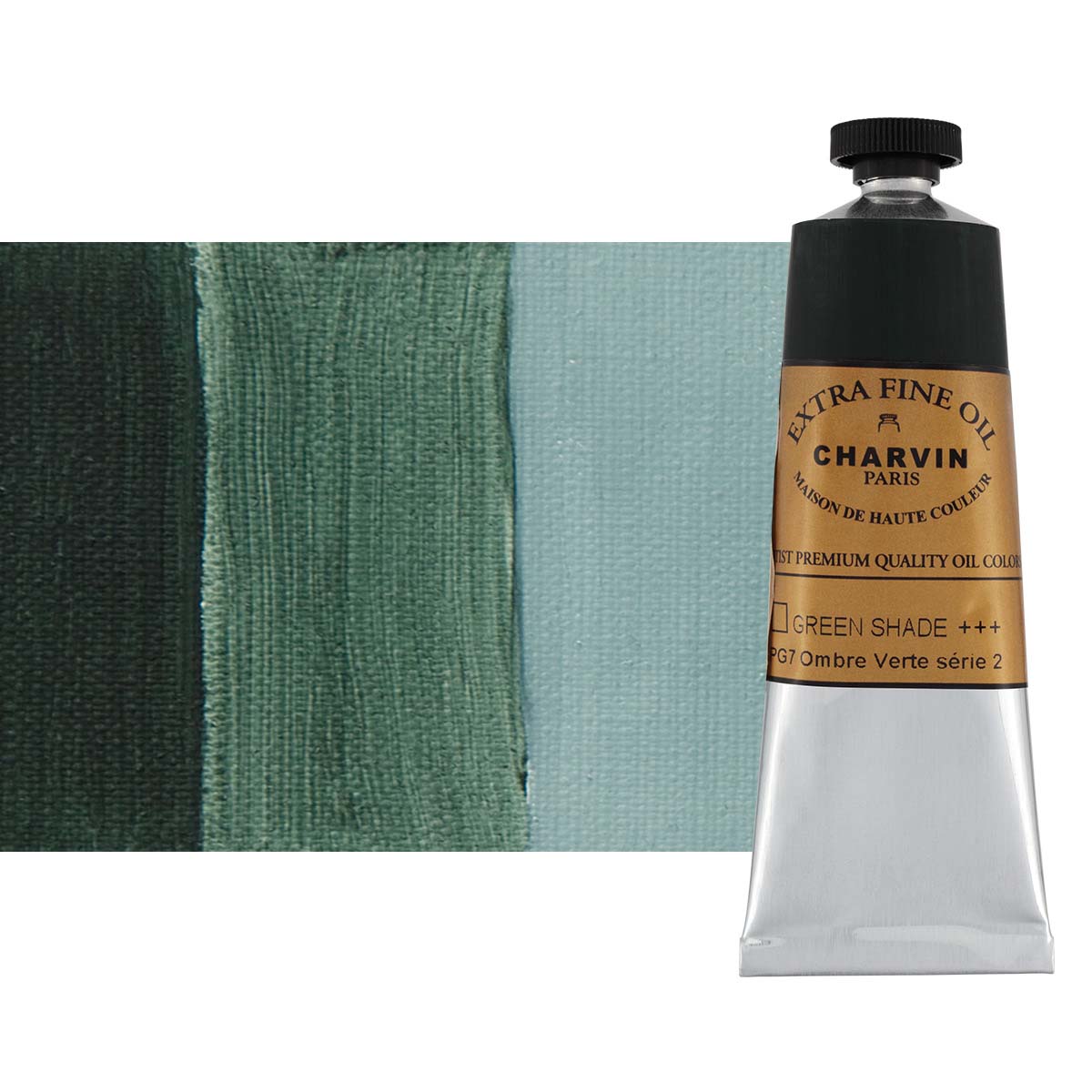 Charvin Extra Fine Oil Paint, Green Shadow 60 ml - Triple-Milled, Rich Texture, Poppy Oil-Based, Light-Fast, Handmade, Archival Quality