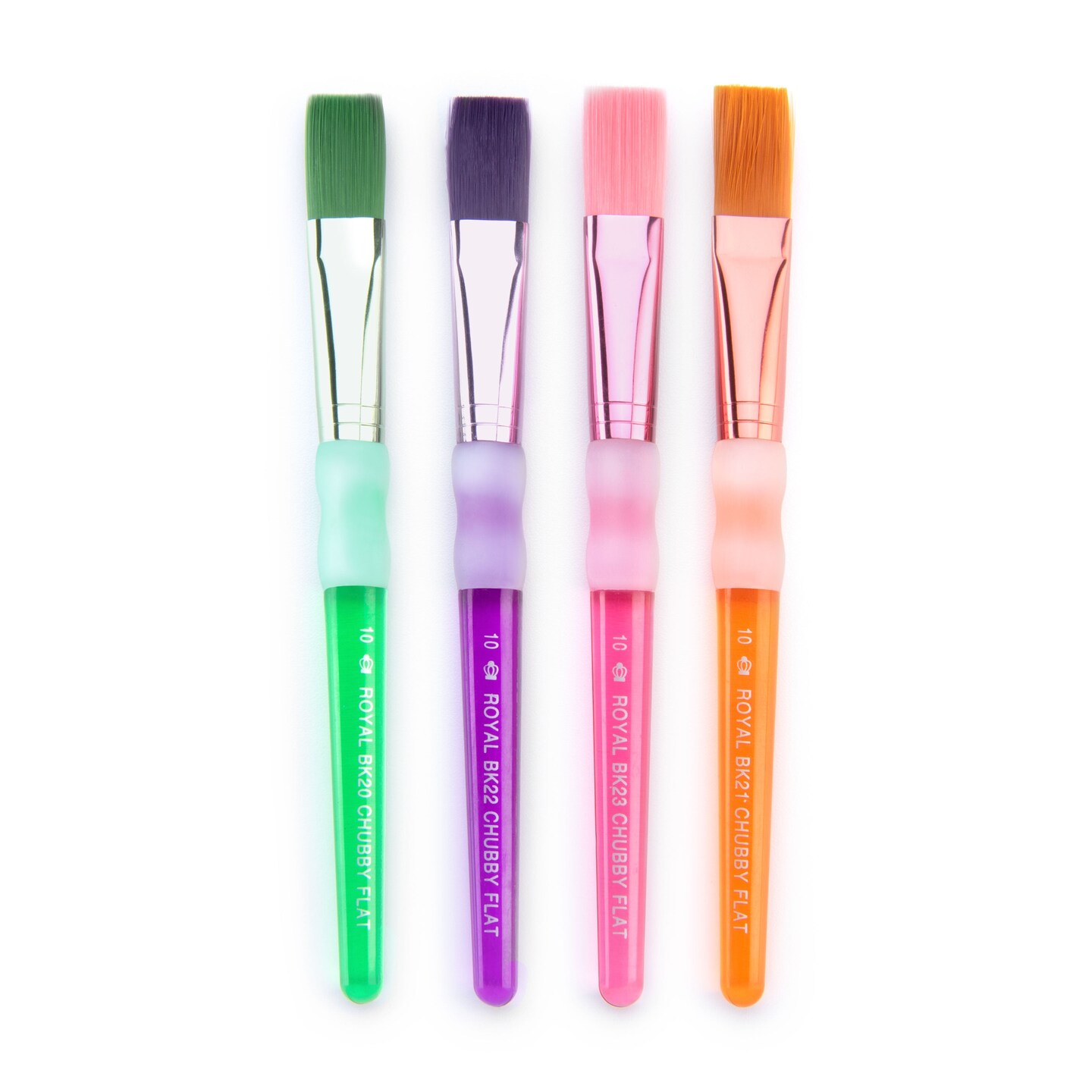 BK689 | Big Kid's Choice™ Lil' Grippers™ 4pc Nylon Chubby Flat Brush Set