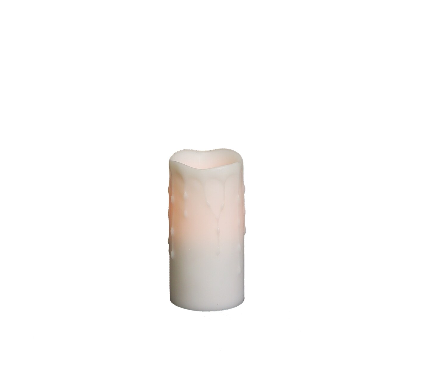 Battery Operated LED Dripping Wax Candles 6 Inch Pillar Lights Set of 4