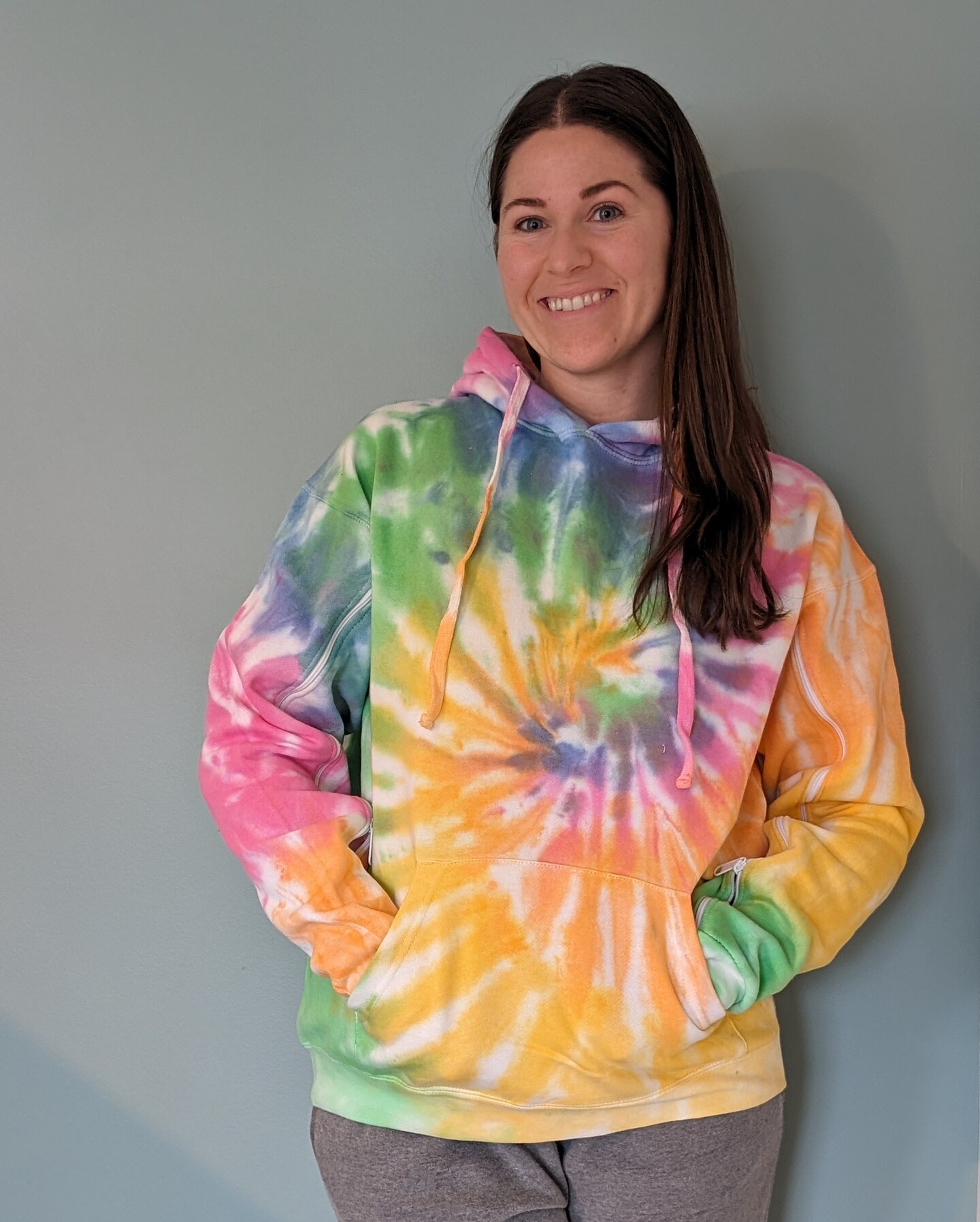 Zippered Arm Access Hoodies in Tie Dye colors- Unisex sizes S-2XL