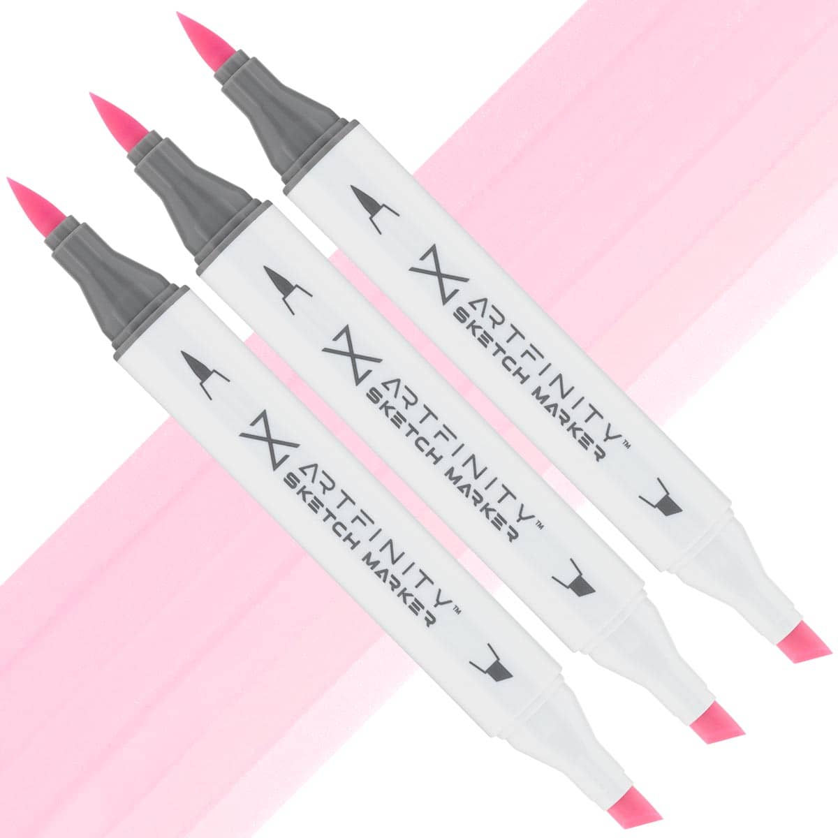Artfinity Sketch Marker Sets - Set of 3 - Lychee RV3-1, Vibrant, Professional, Dye-Based Alcohol Markers for Artists, Drawing, Travel, & More