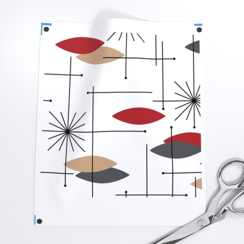 Modern Space Age A Mid Century Modern Retro Inspired Atomic Era 1950S 1960S Look Custom Printed Fabric by Spoonflower Various Fabrics by the Yard or Fat Quarter