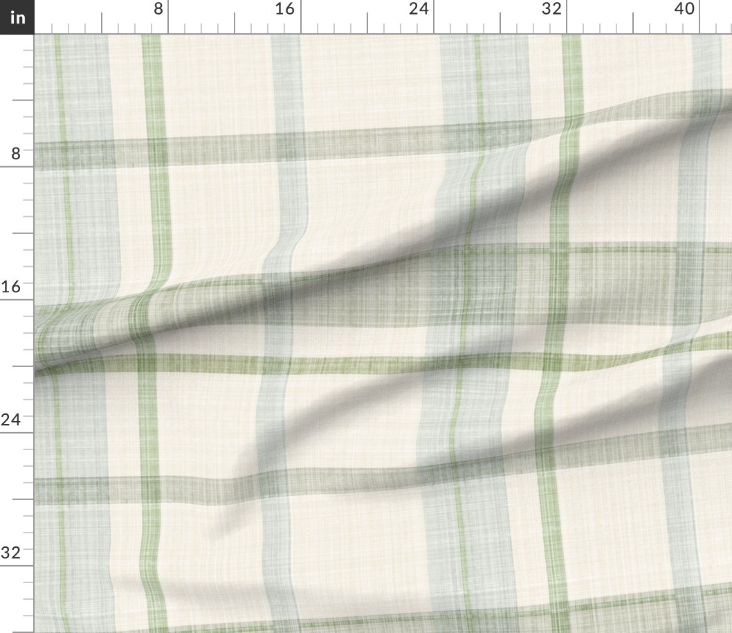 Cottagecore Grandmillennial Watercolor Plaid Custom Printed Fabric by Spoonflower Various Fabrics by the Yard or Fat Quarter