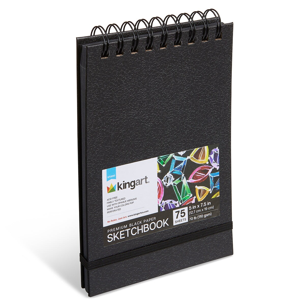 KINGART&#xAE; Black Paper 5x7 inch 75 Sheets