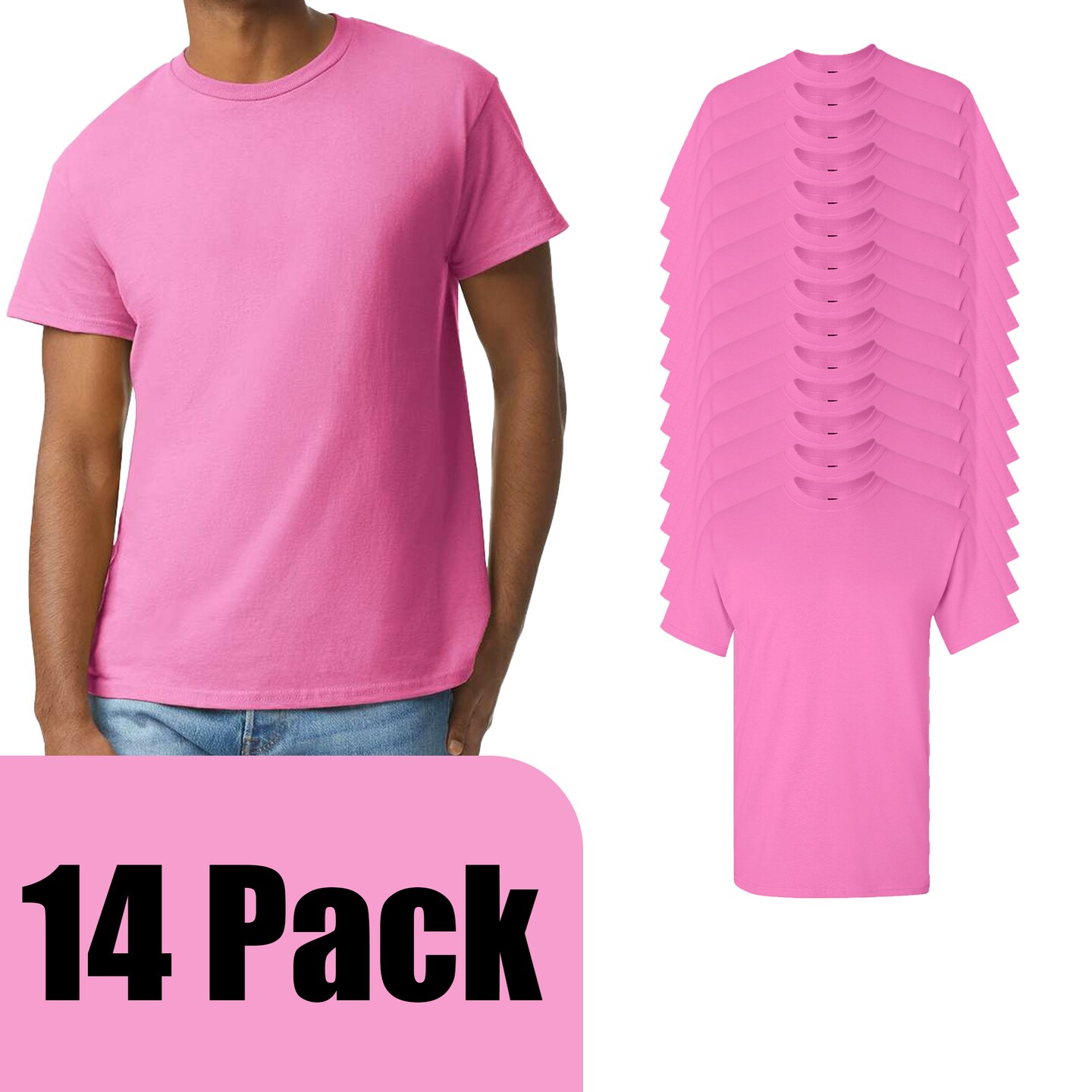 Gildan Ultra Cotton Short Sleeve T-Shirt Pack for Cricut, Azalea Crewneck Custom Design Tee (S–5XL)