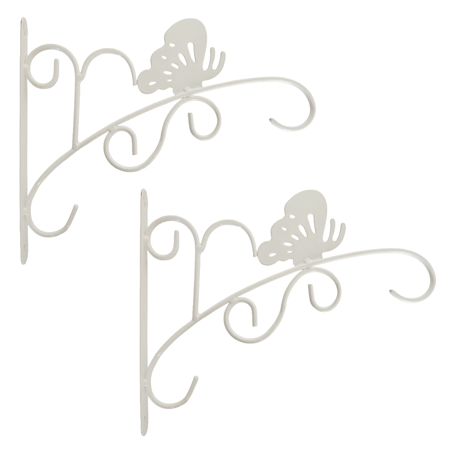 Scroll-Design Metal Wall Bracket for Hanging Accessories and Flowerpots for Indoor & Outdoor Use