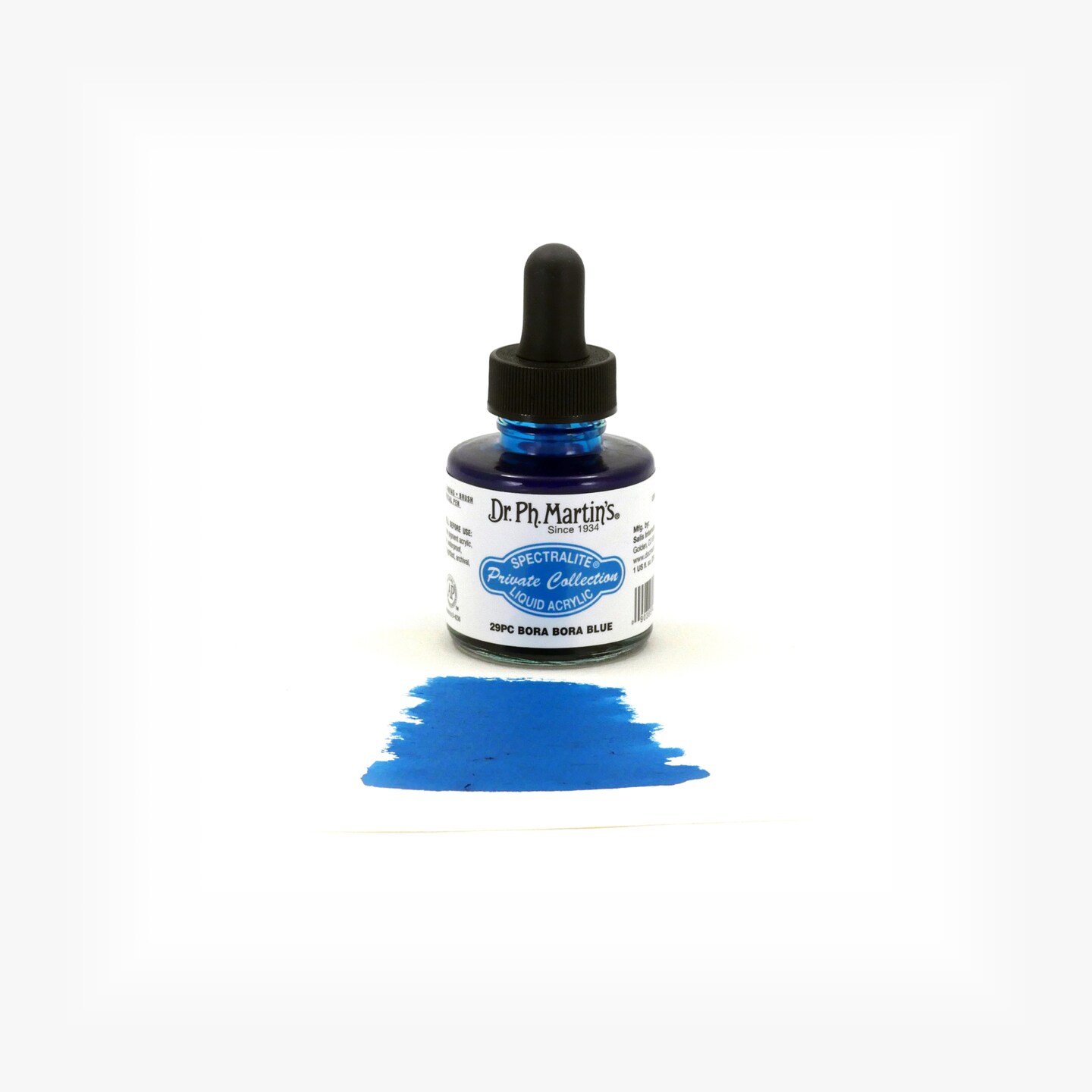 Dr. Ph. Martin's® Spectralite Private Collection Liquid Acrylics, 1.0 US fl oz, 29PC Bora Bora Blue, 1 Bottle