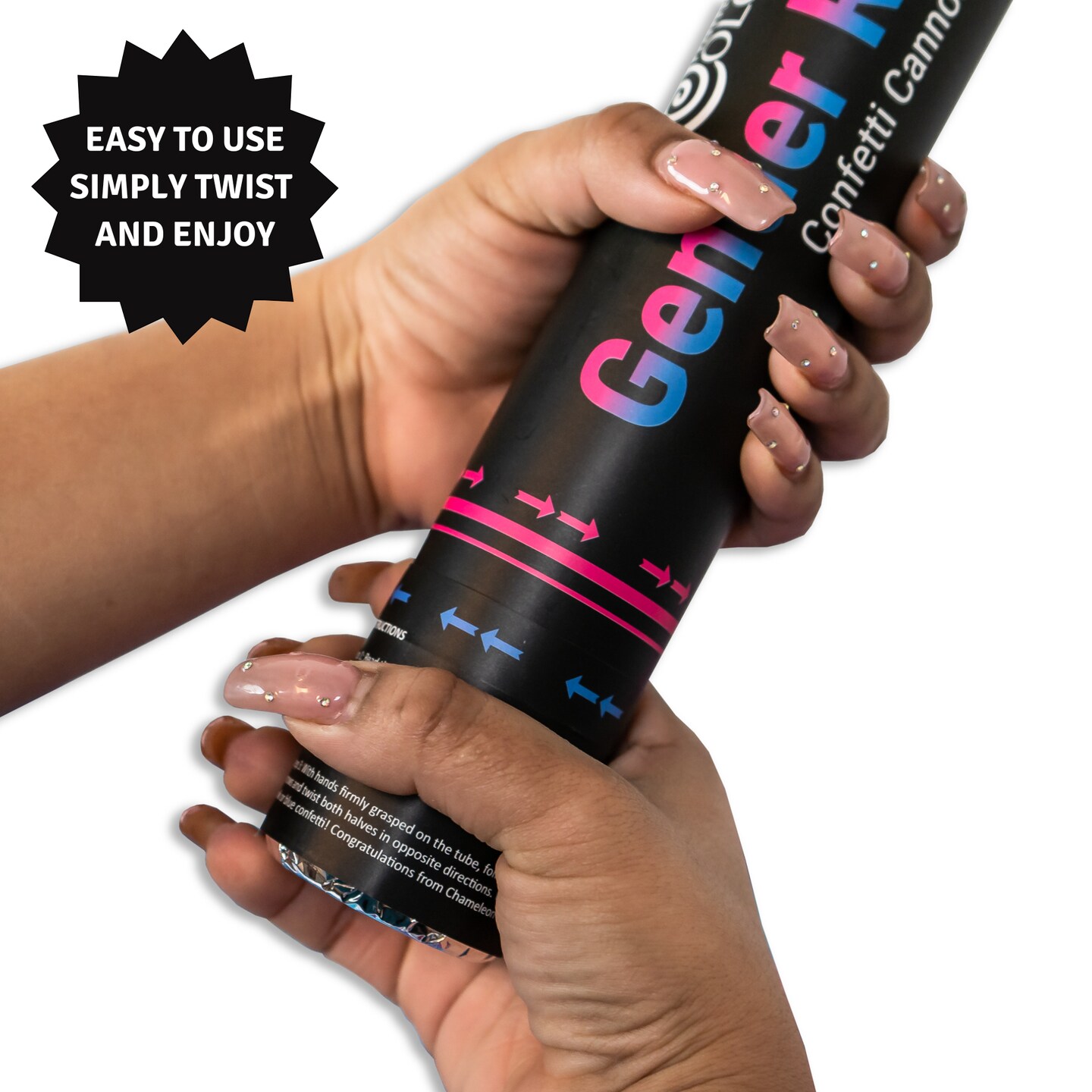 Gender Reveal Confetti Cannons | 2 Pink & 2 Blue Baby Reveal Cannons