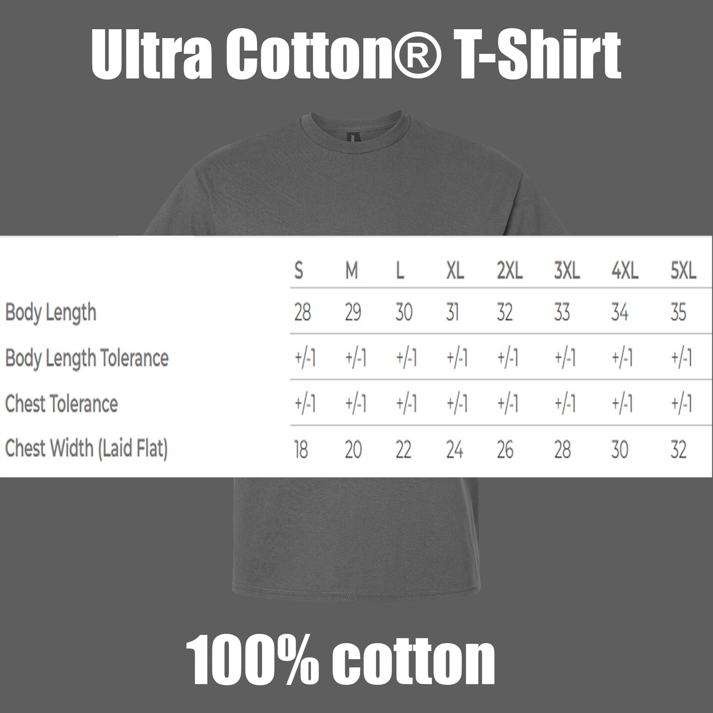 Gildan Unisex Ultra Cotton Short Sleeve T-Shirt, Charcoal Crewneck Tee Blanks for Crafting