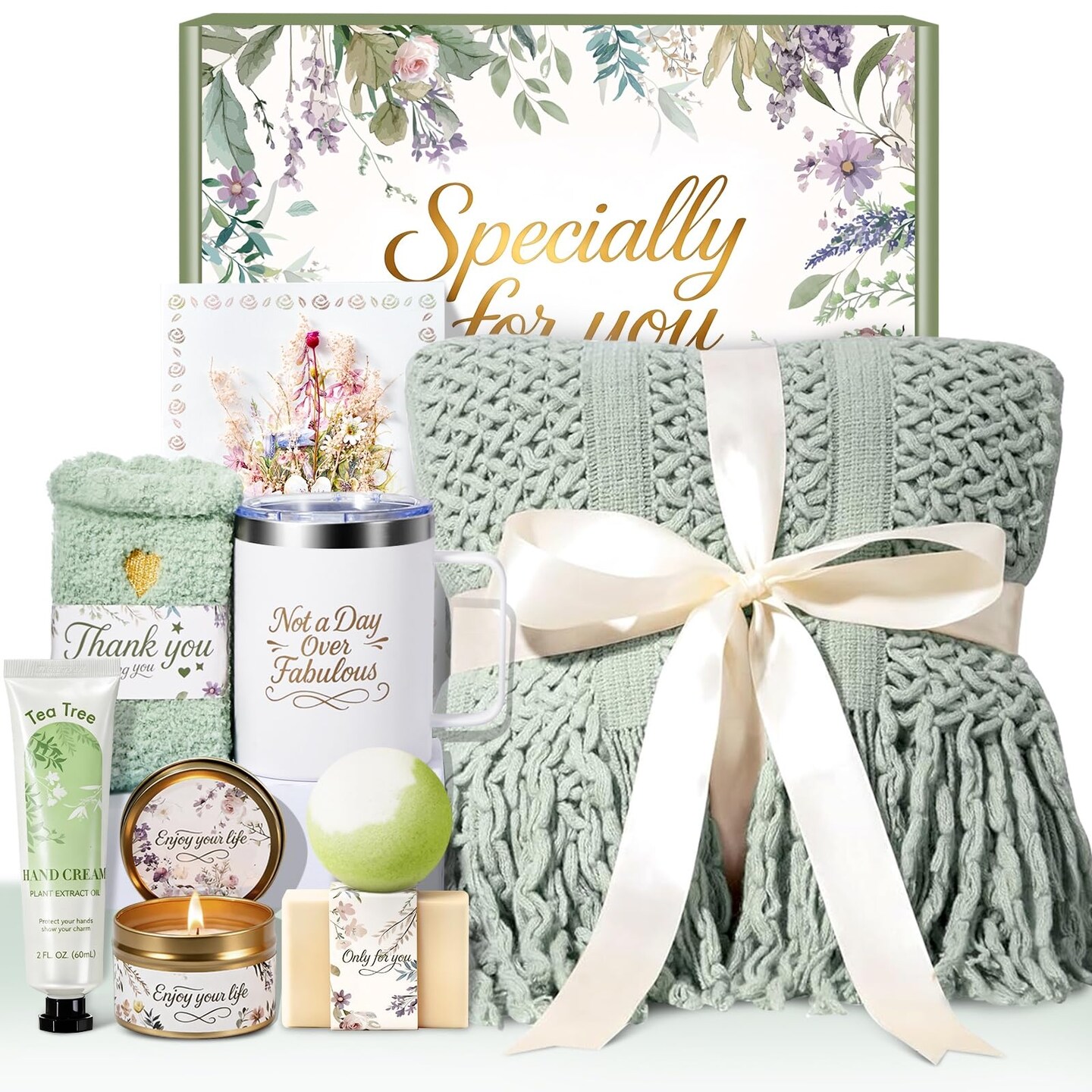 Birthday Gifts for Women Spa Care Package, Mothers Day Gifts for Mom Wife Grandma, Get Well Soon Gift Baskets Thinking of You Sympathy Gift Box for Her Wife Girlfriend Sister Grandma