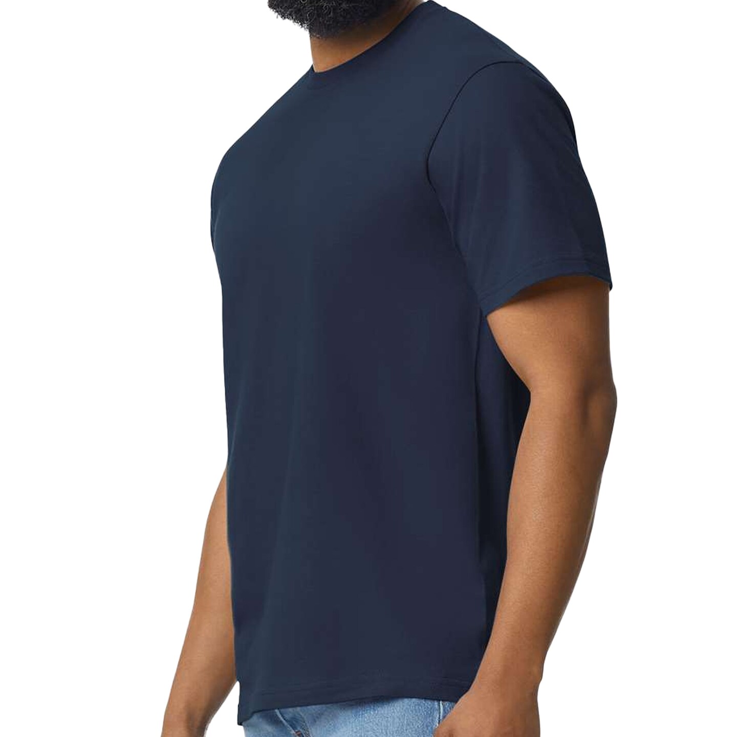 Adult's Gildan Softstyle Midweight Cotton T-Shirt - 65000, Navy Crewneck Craft Shirt