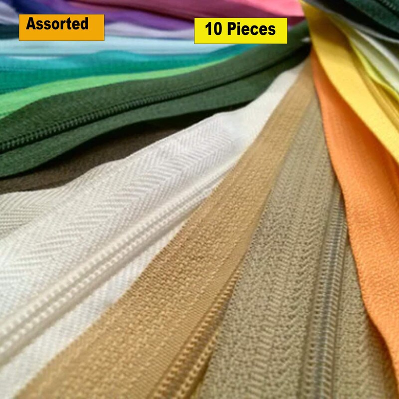 Nylon Zippers 14 Inches Coil #3 Closed Bottom