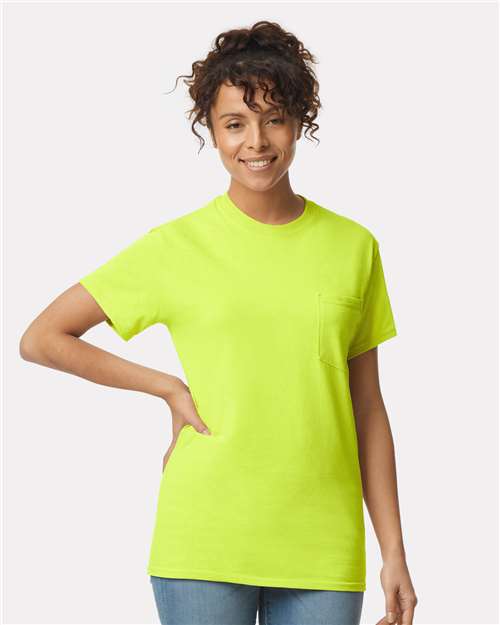 Gildan® Ultra Cotton Short Sleeve Heavyweight Pocket Crewneck T-Shirt 100% Cotton for Crafting Utility Tee