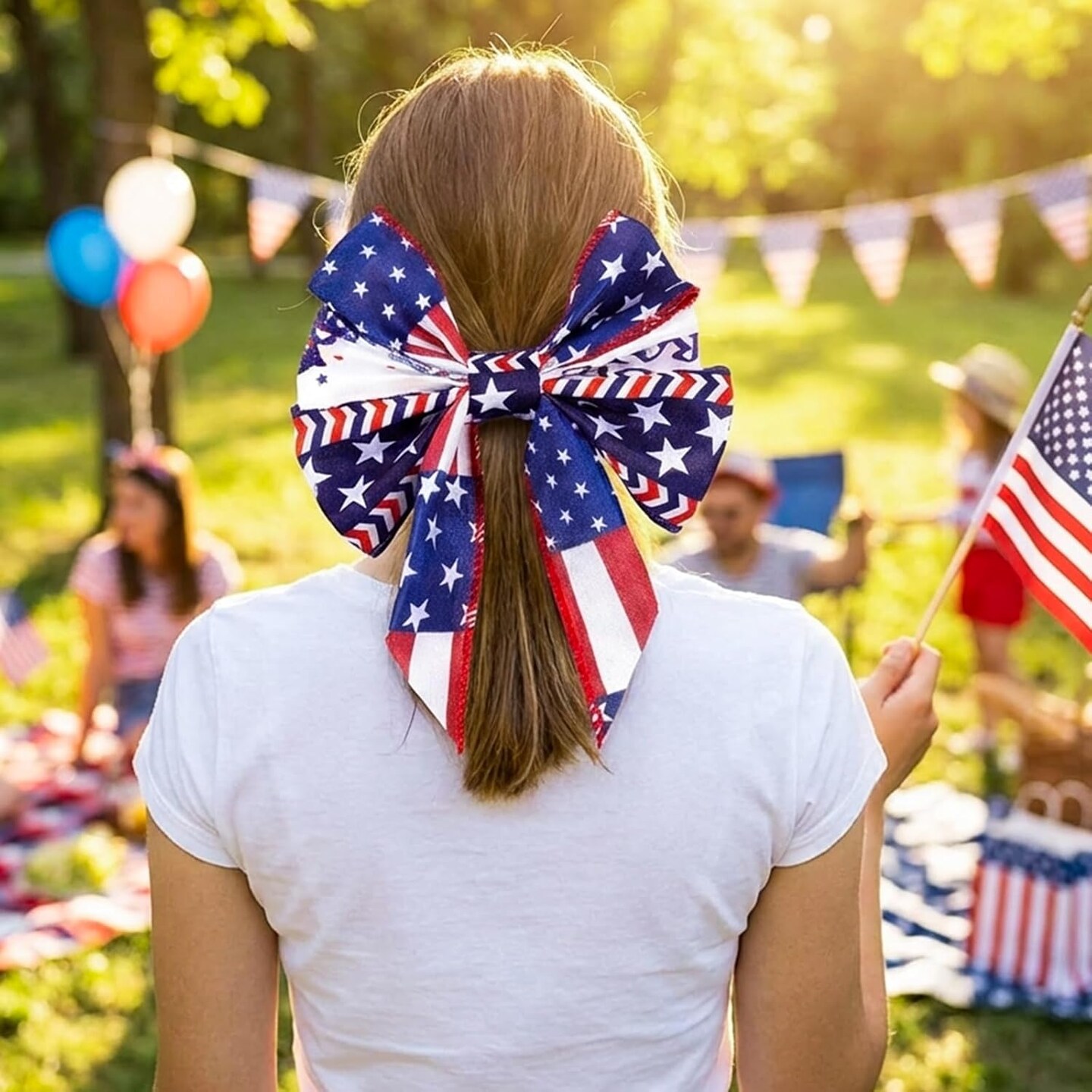 8 Rolls Patriotic Wired Edge Ribbon Set – 2.5" x 26 Yards Total, USA Flag Star Stripe & Burlap Fabric Ribbon for 4th of July, Wreaths, Gift Wrapping & DIY Crafts
