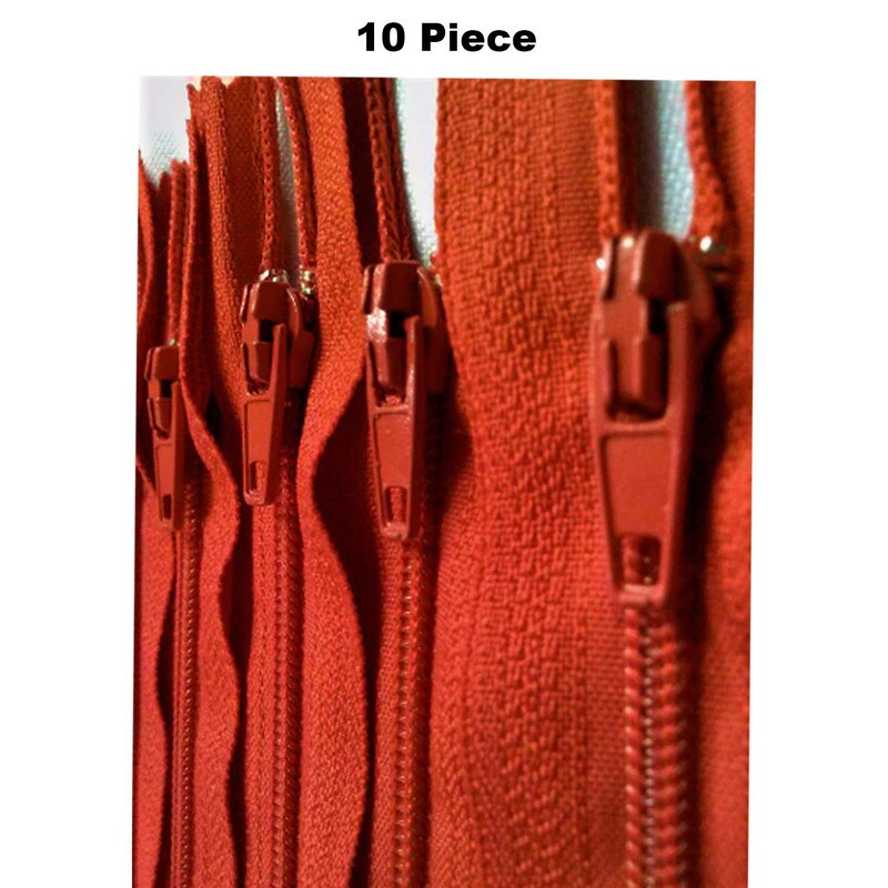 Red Generic Nylon Zippers #3 Coil Closed Bottom